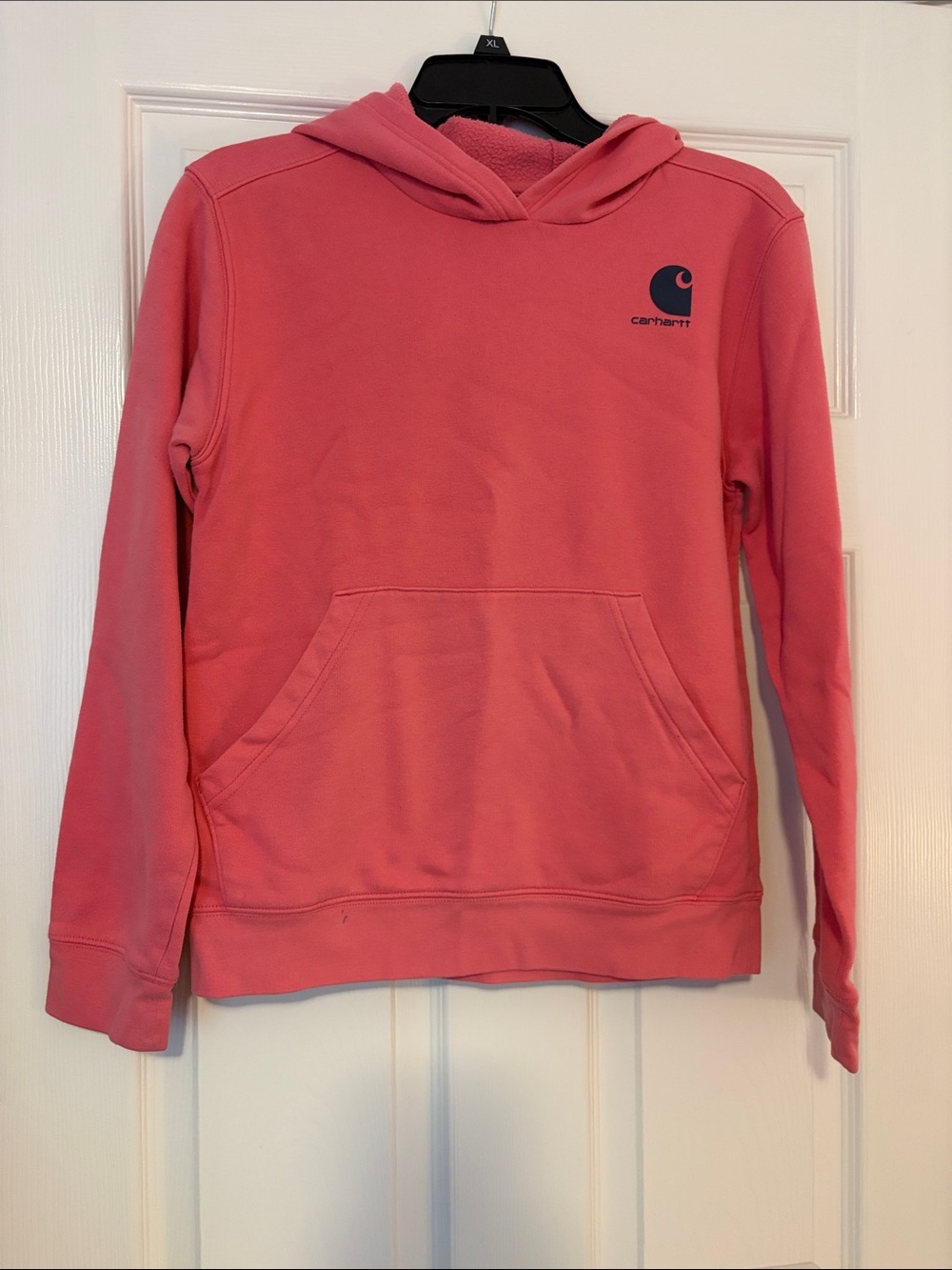 Carhartt Coral Pink Pullover Hoodie with Chest Logo